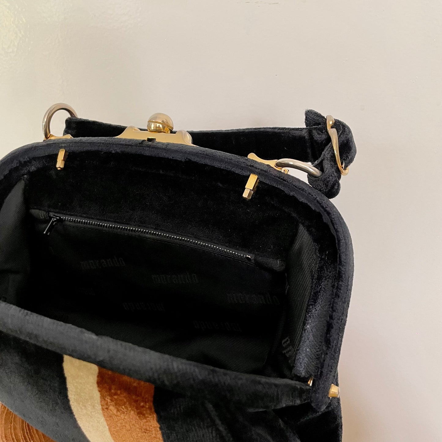 Vintage Black Velvet Signed Morando bag from Italy