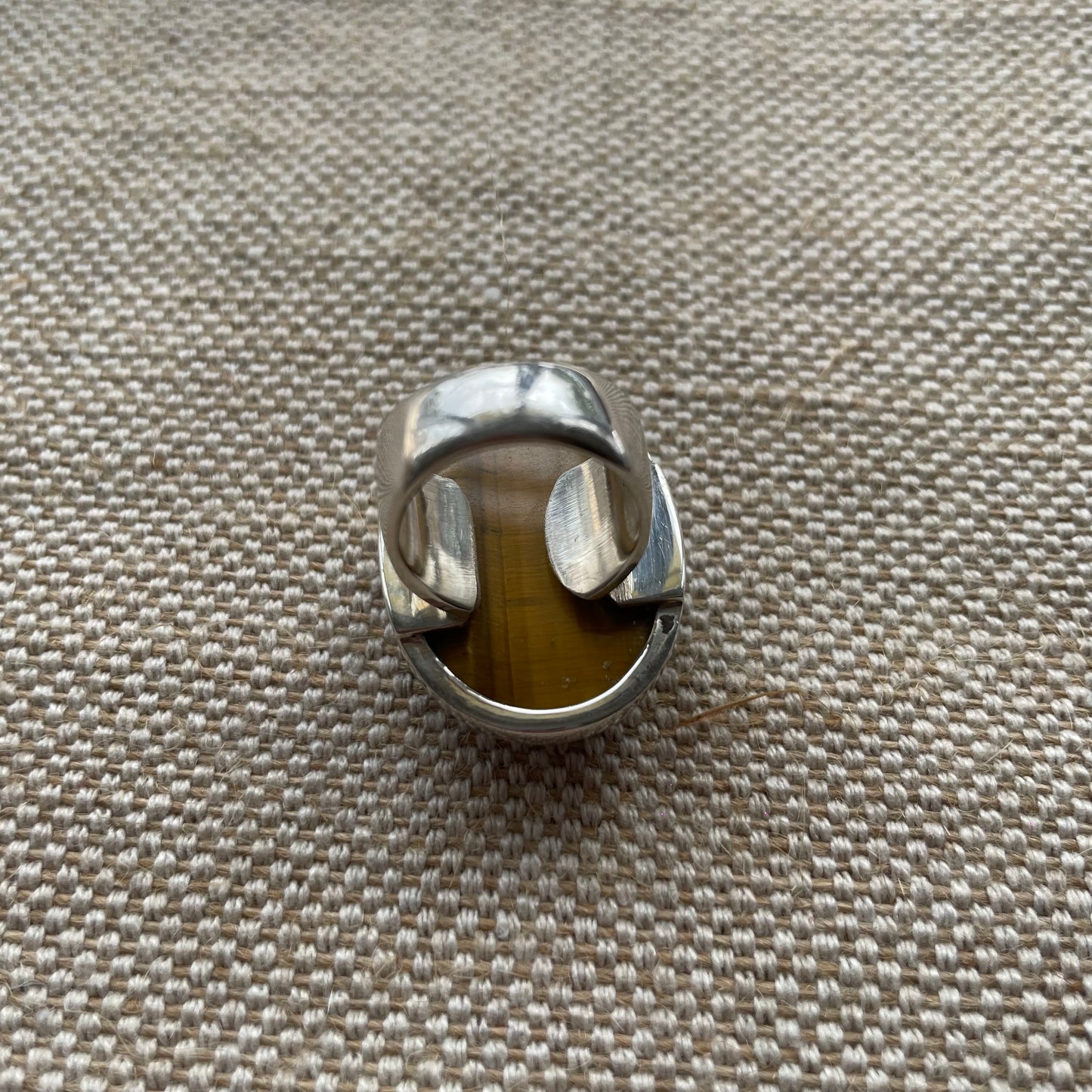 Early 2000 925 Silver Tiger eye ring