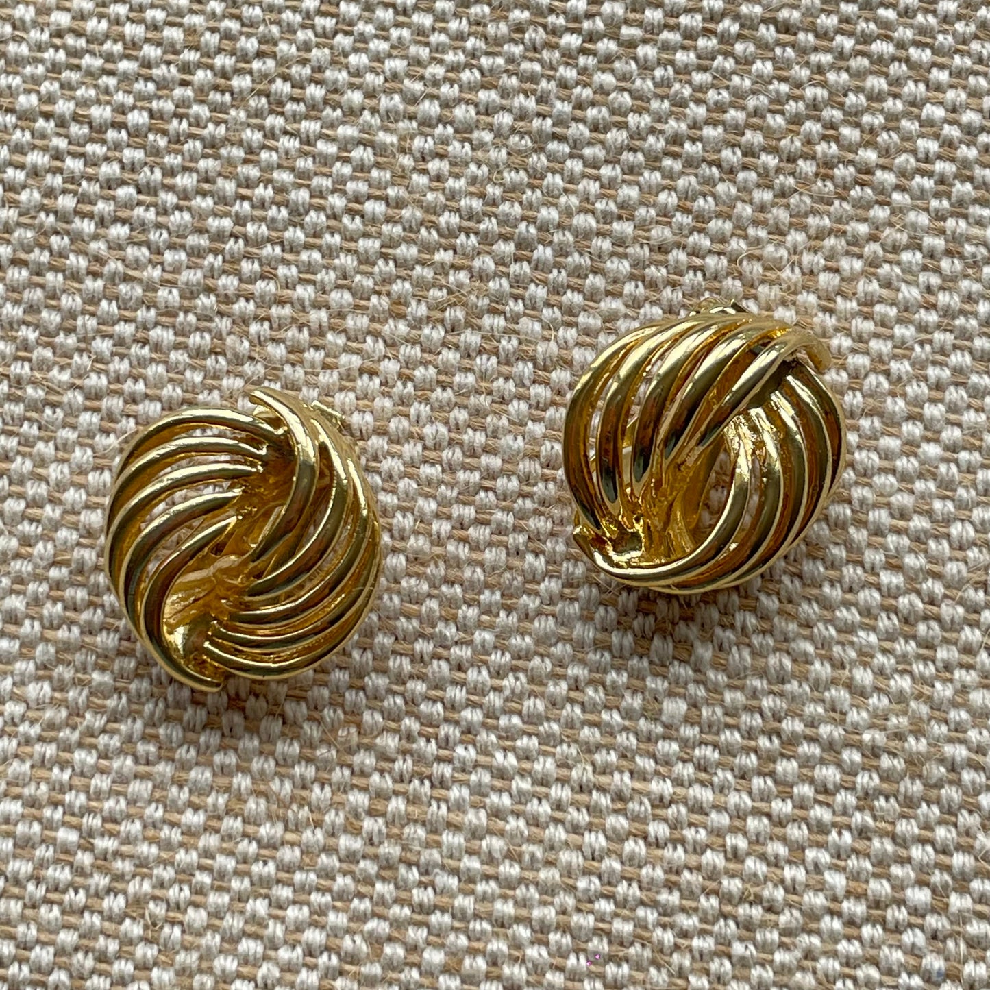 Vintage 80s Gold Plated Knots Earrings