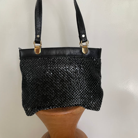 Vintage 1970s Black Glo-Mesh Shoulder bag