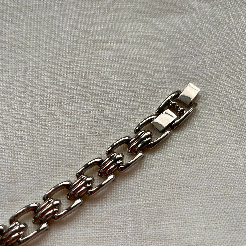 Vintage 60s silver chain link bracelet