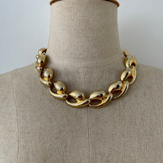 Vintage 80s Chunky Modernist Shell Link necklace