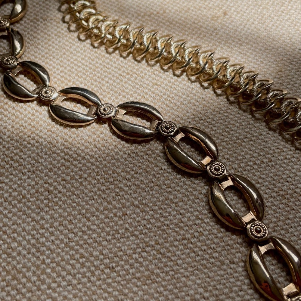 Vintage W. Germany Rose Gold Collar Necklace