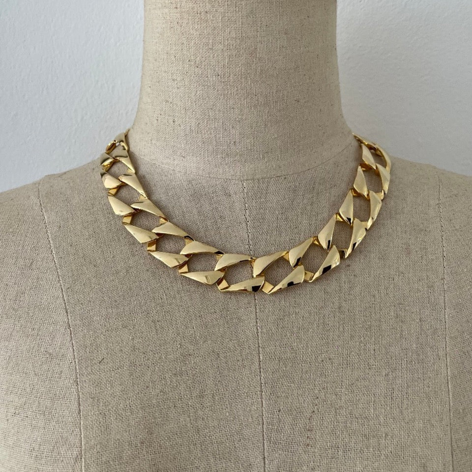 Vintage 1980s Gold Link Necklace