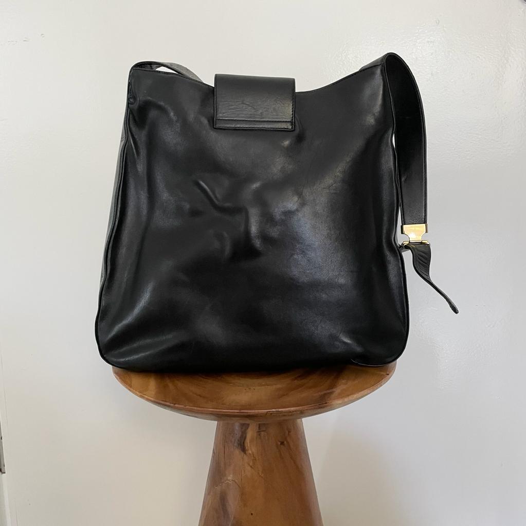 Vintage 1980s GENNY box calf leather tote MADE IN ITALY