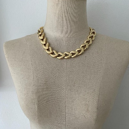 Vintage 1980s Tear drop leaf link necklace